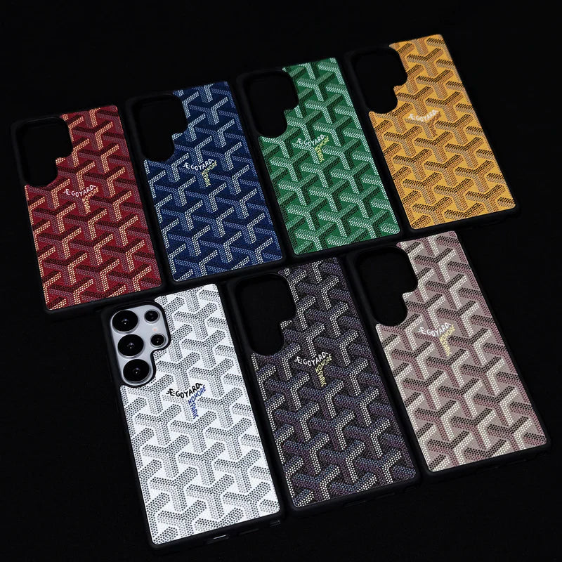 Premium White GYD-Style Pattern with Magsafe Option for Samsung S22-S26 Series