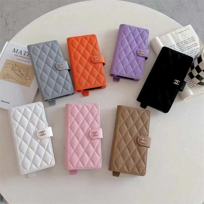 Premium Chanel Leather Wallet Leather Crossbody Bag Apple iPhone Case theroxymob