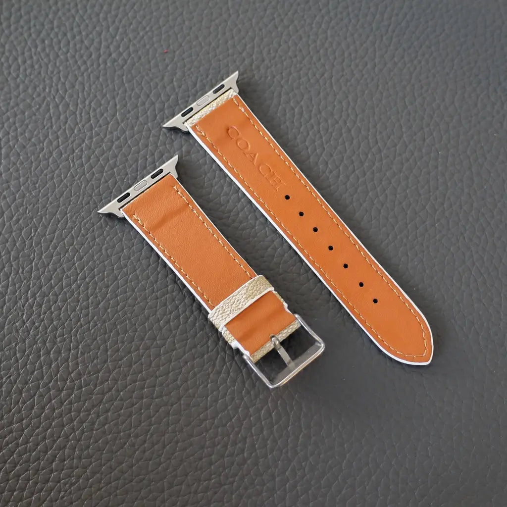 Luxury Band Apple Watch Light Beige Leather