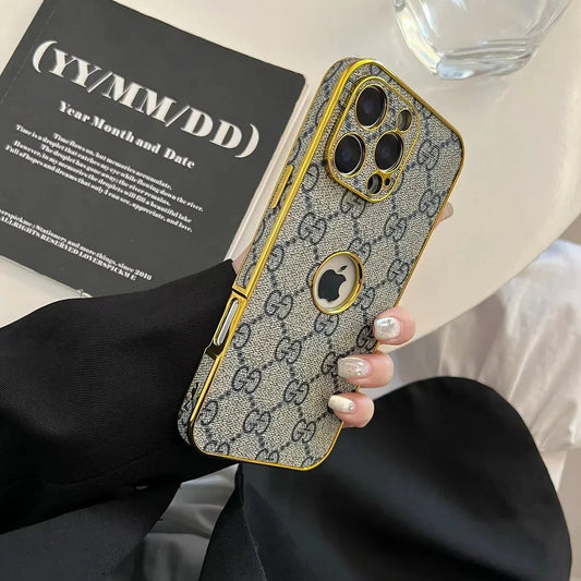 High Quality Electroplated Frame Ophidia  Leather Apple iPhone Case Roxy New 2