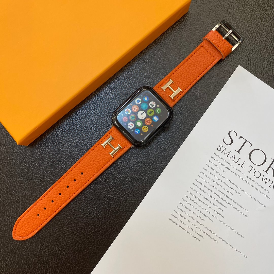 Genuine Pattern Leather Apple Watch Strap Roxy New