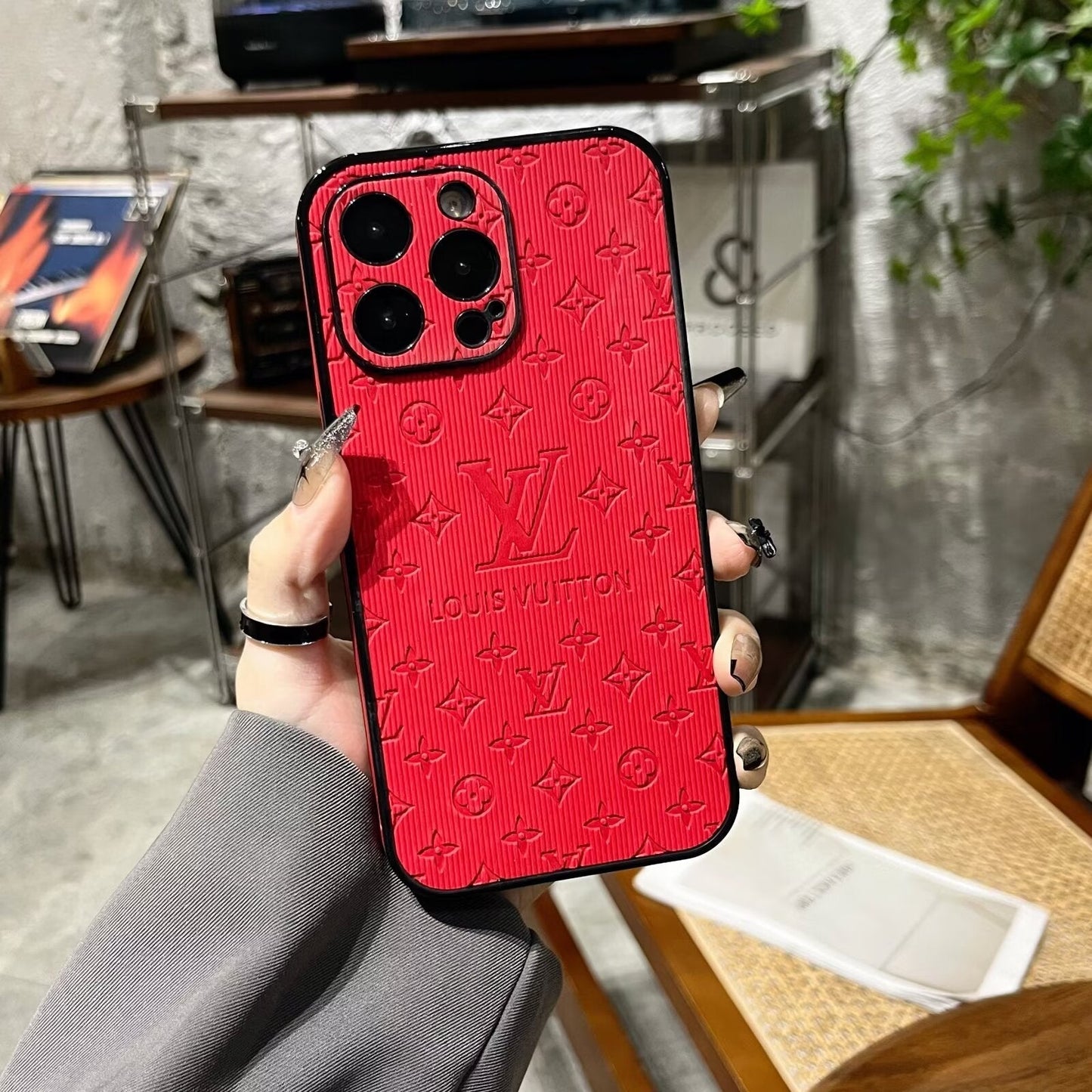 3D Monogram Embossed Leather  Case for iPhone theroxymob