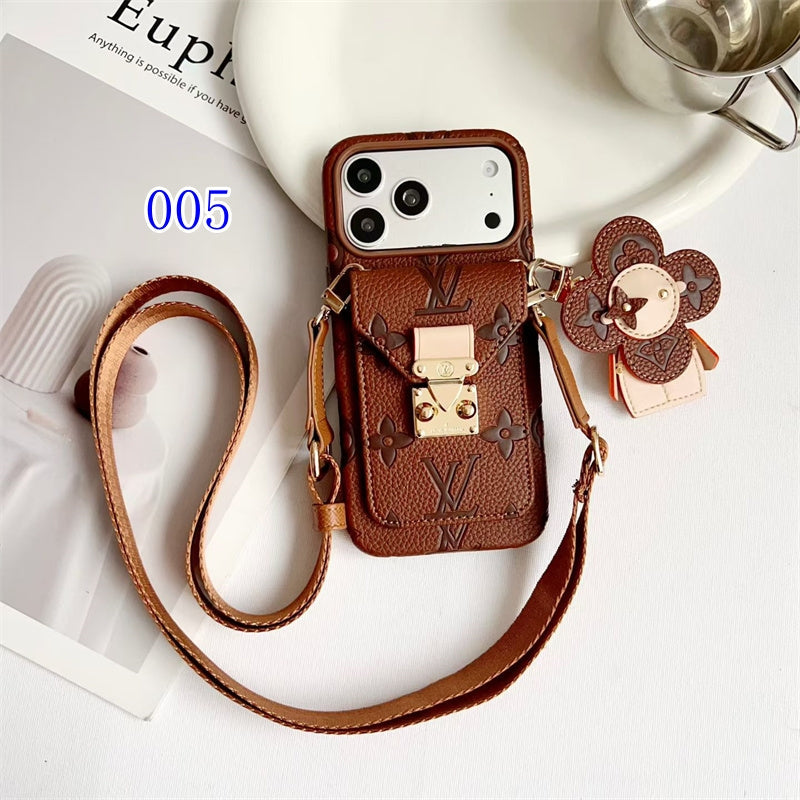 Luxury Monogram Crossbody iPhone Case with Detachable Wallet