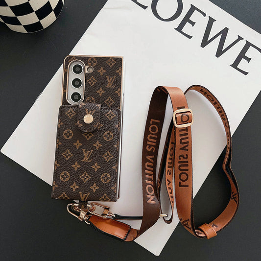 LUXURY ELECTROPLATING MONOGRAM CARD HOLDER CROSSBODY SAMSUNG Z FOLD CASE Roxy New