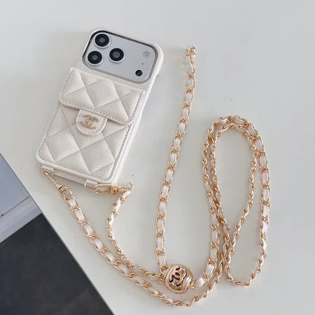 Luxury Leather Crossbody Wallet Case for iPhone 12 - 17 Series