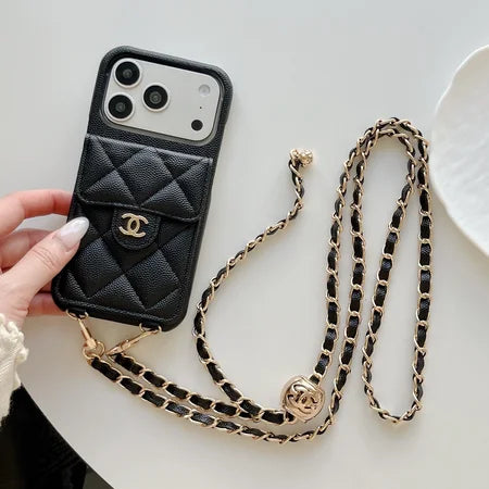 Luxury Leather Crossbody Wallet Case for iPhone 12 - 17 Series