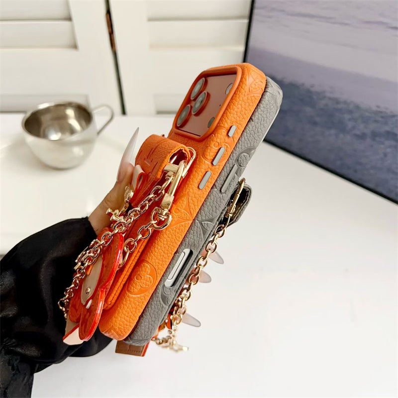 Luxury Monogram Crossbody iPhone Case with Detachable Wallet