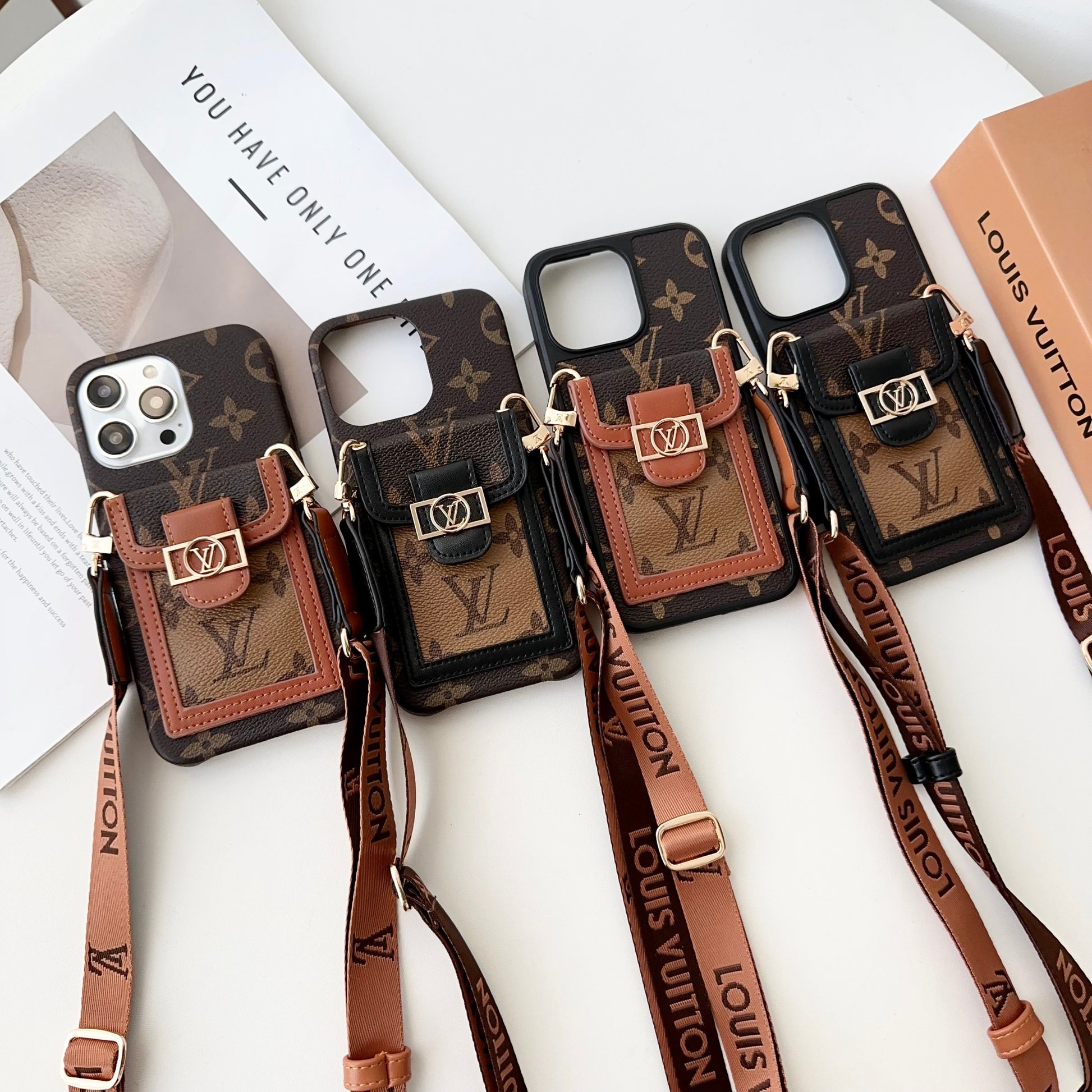 Luxury DAUPHINE LEATHER MONOGRAM CROSSBODY IPHONE CASE theroxymob