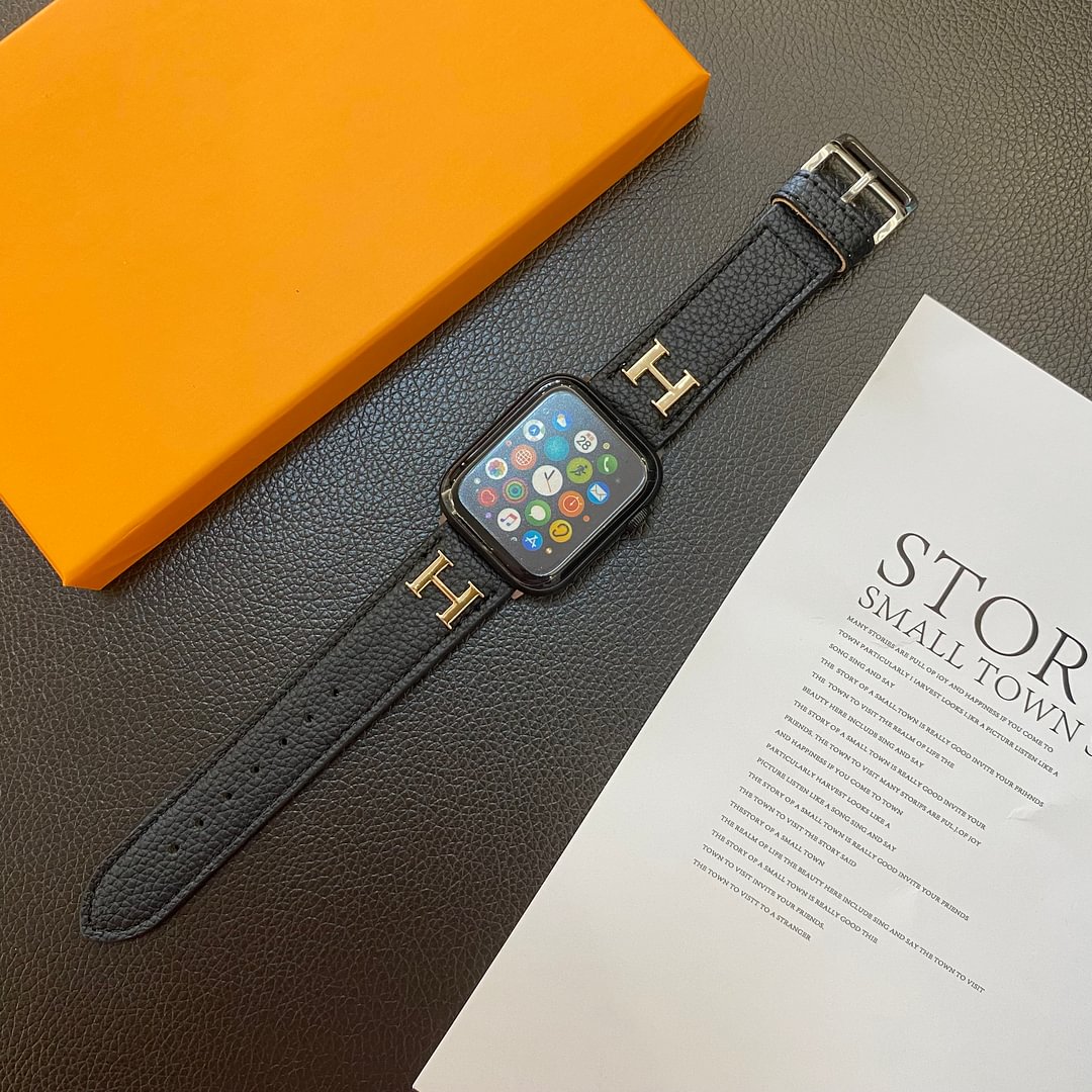 Genuine Pattern Leather Apple Watch Strap Roxy New