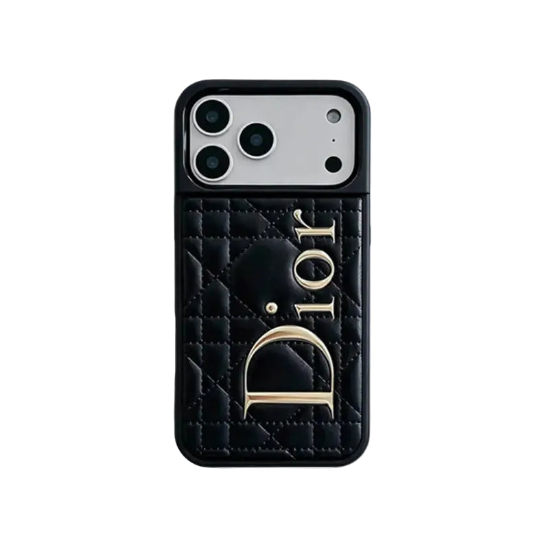 Luxury Black Quilted Dior Case - iPhone 13-18 Pro & Pro Max