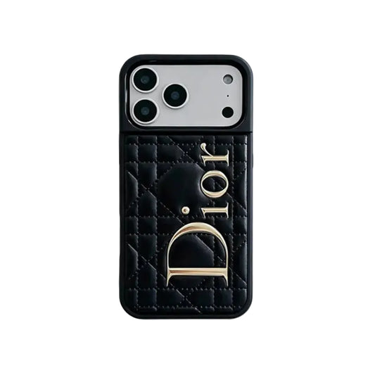 Luxury Black Quilted Dior Case - iPhone 13-18 Pro & Pro Max