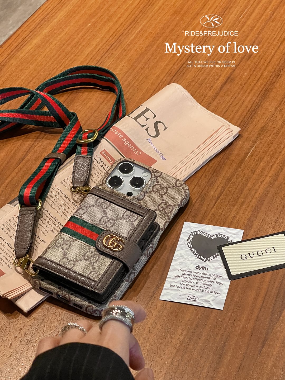 Ophidia Leather Wallet Crossbody iPhone Case Roxy New 2