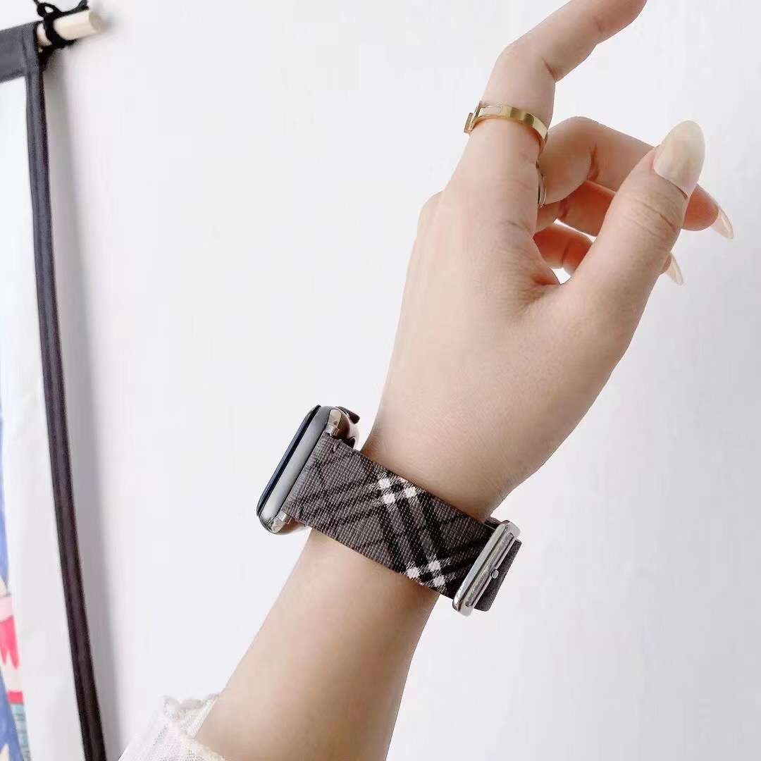 Luxury Watch Band Apple Watches Blue Leather