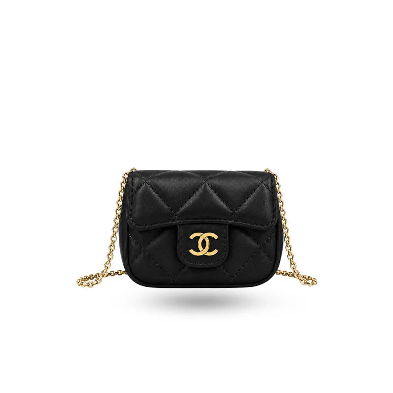 Elegant Leather Chanel AirPods Cases Black