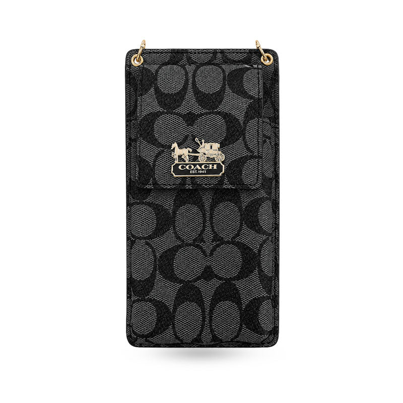 Luxury Coach Monogram Multi-Pocket Crossbody Phone Bag