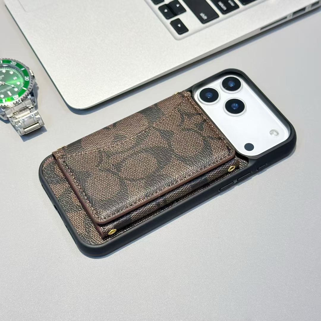 Luxury Monogram Wallet Case for iPhone 17 16 15 14 13 12 Series