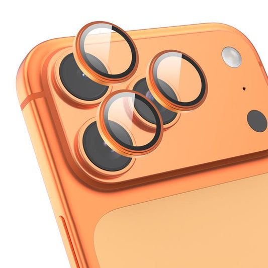 Orange Metal Glass Camera Lens Protector For iPhone 17/ 16 / 15 / 14
