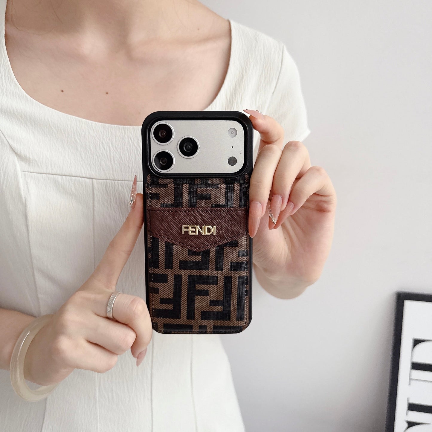 Luxury Card Holder iPhone Case for 12-17 series