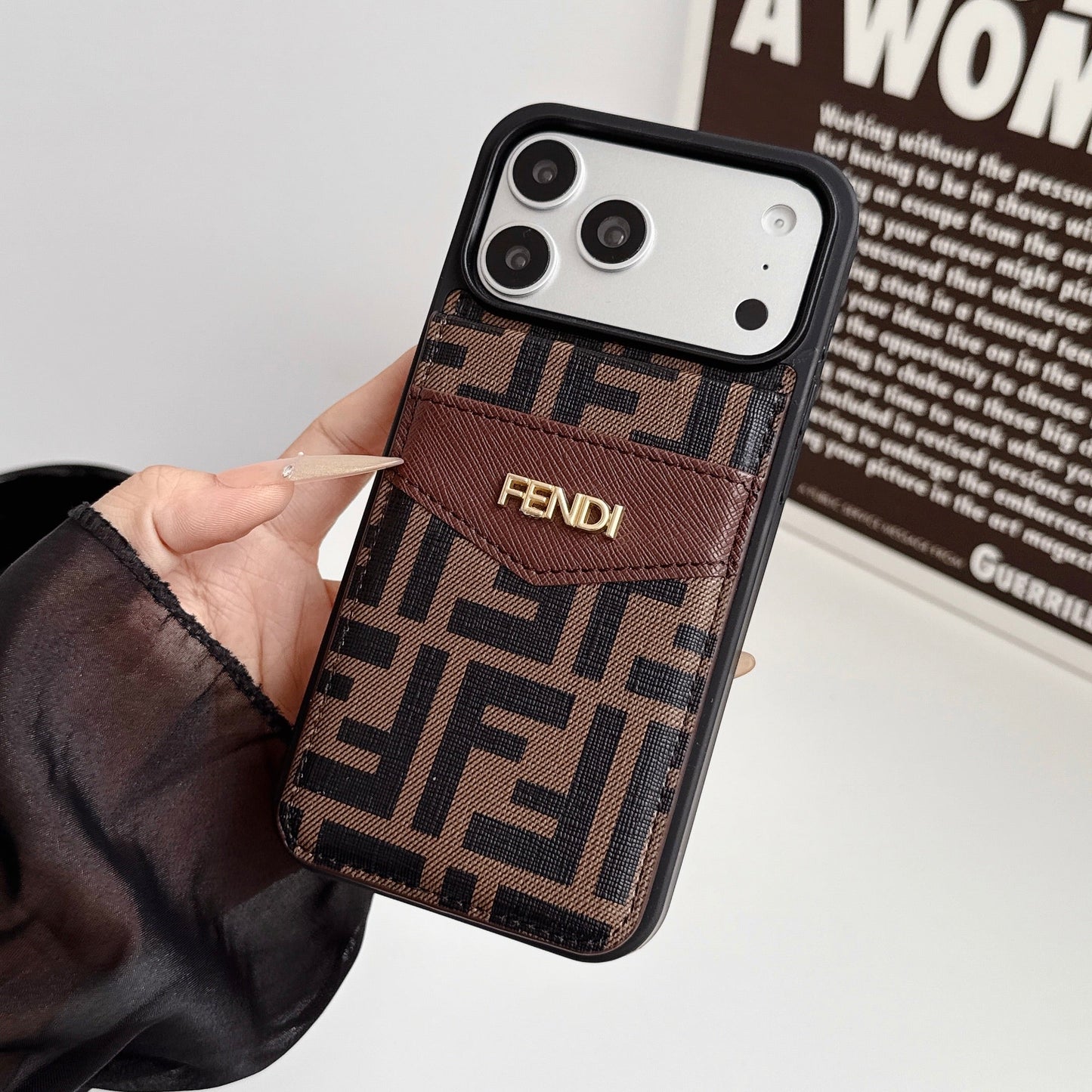 Luxury Card Holder iPhone Case for 12-17 series