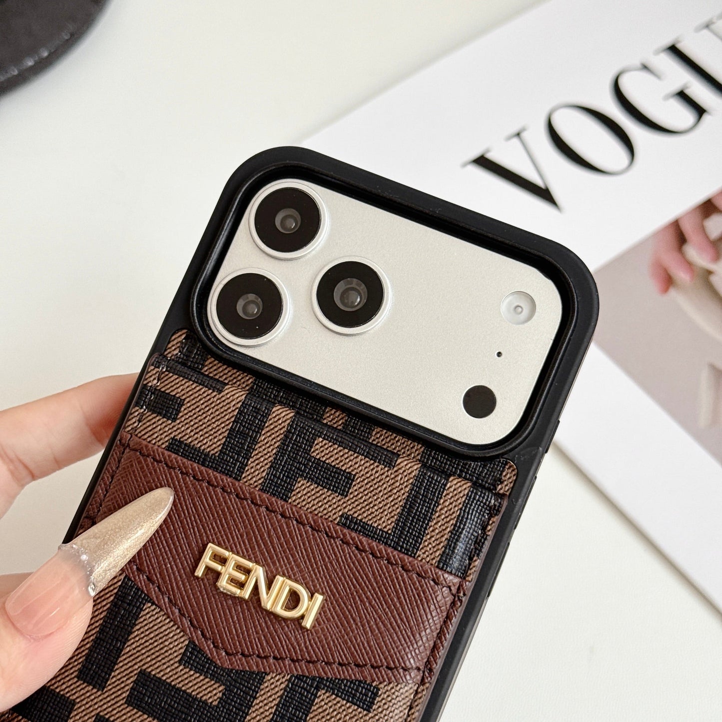Luxury Card Holder iPhone Case for 12-17 series