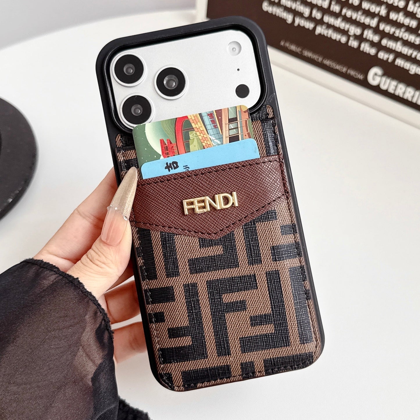 Luxury Card Holder iPhone Case for 12-17 series
