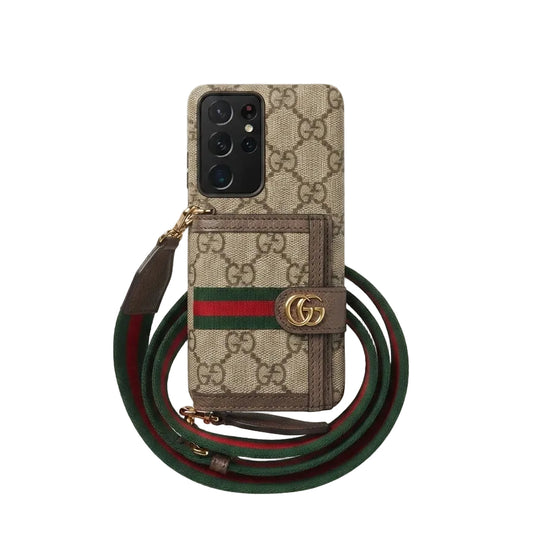 Luxury Heritage Wallet Phone Case & Strap for Samsung S21-S26 Series