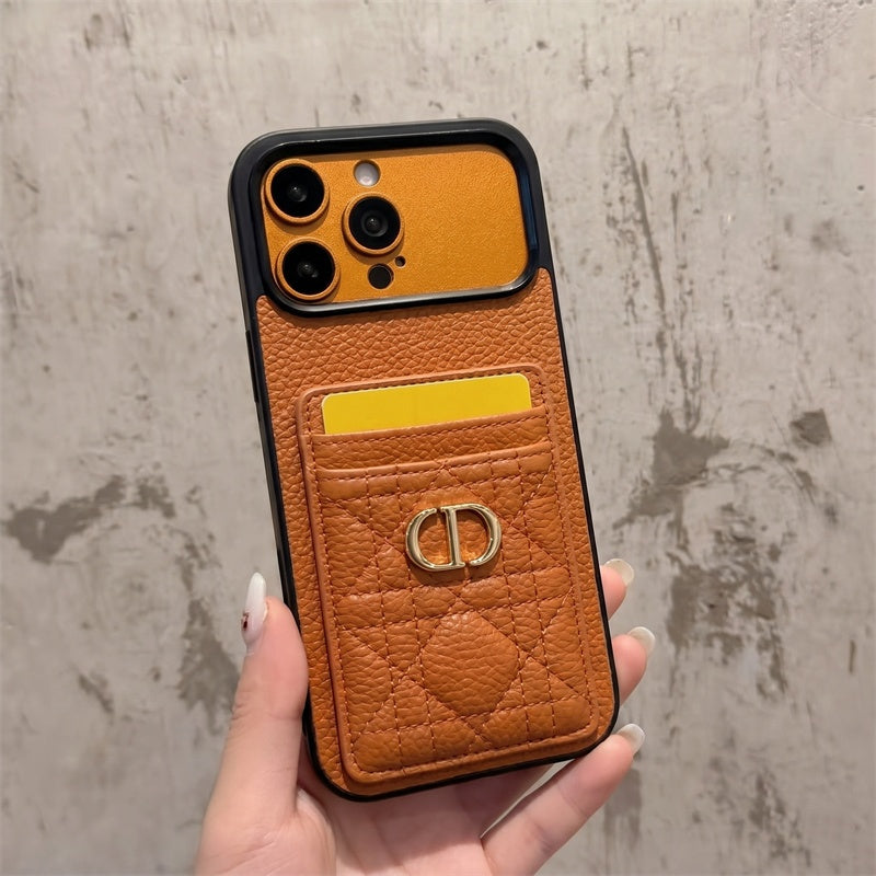Brown Quilted Dior Wallet Case - iPhone 12-18 Pro & Pro Max
