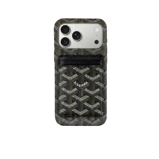 Black Premium GD iPhone MagSafe Case with Cardholder for iPhone 13-18 Pro & Pro Max