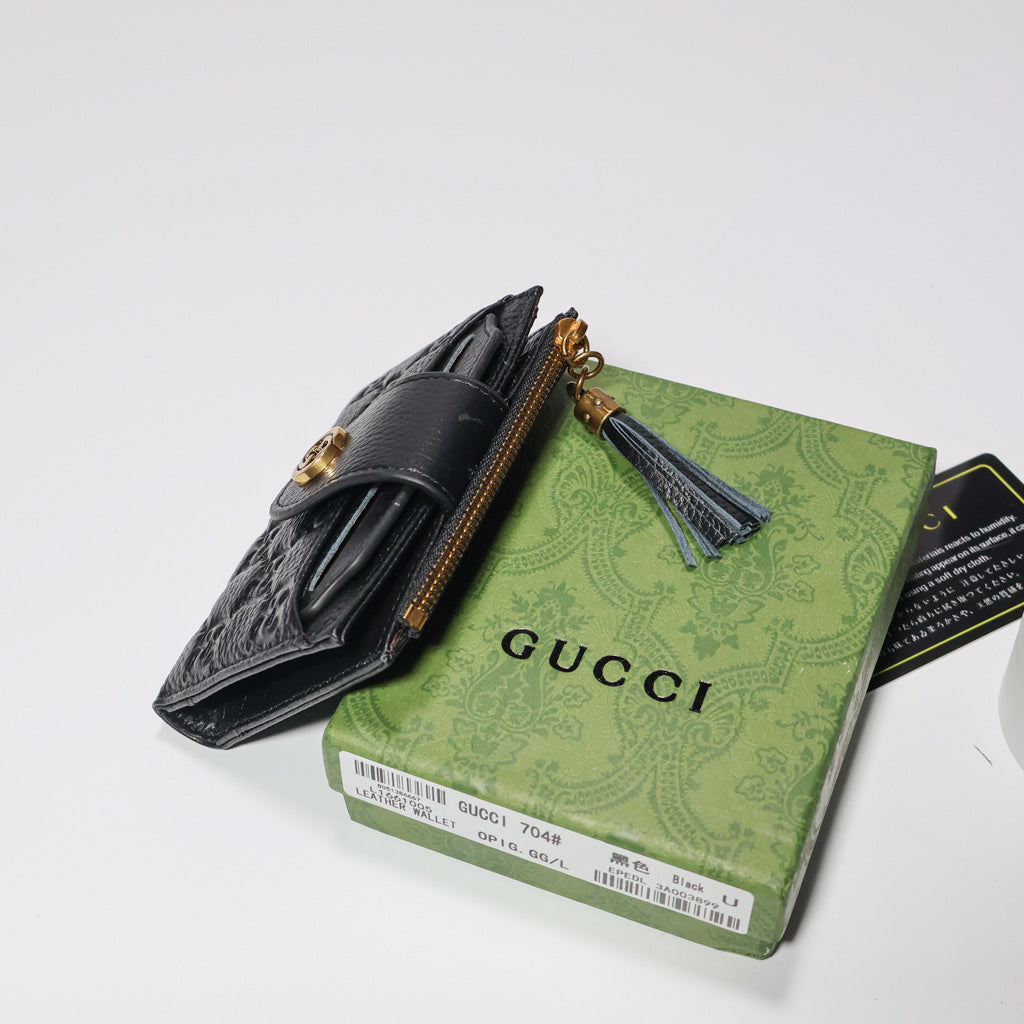 Mens Gucci Wallet Black Genuine Leather