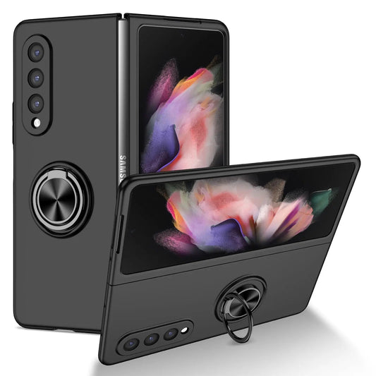 Luxury Phone Case Car Holder Magnetic Case Protection Cover Key Ring For Samsung Galaxy Z Fold 4 / Z Flip 4 - theroxymob