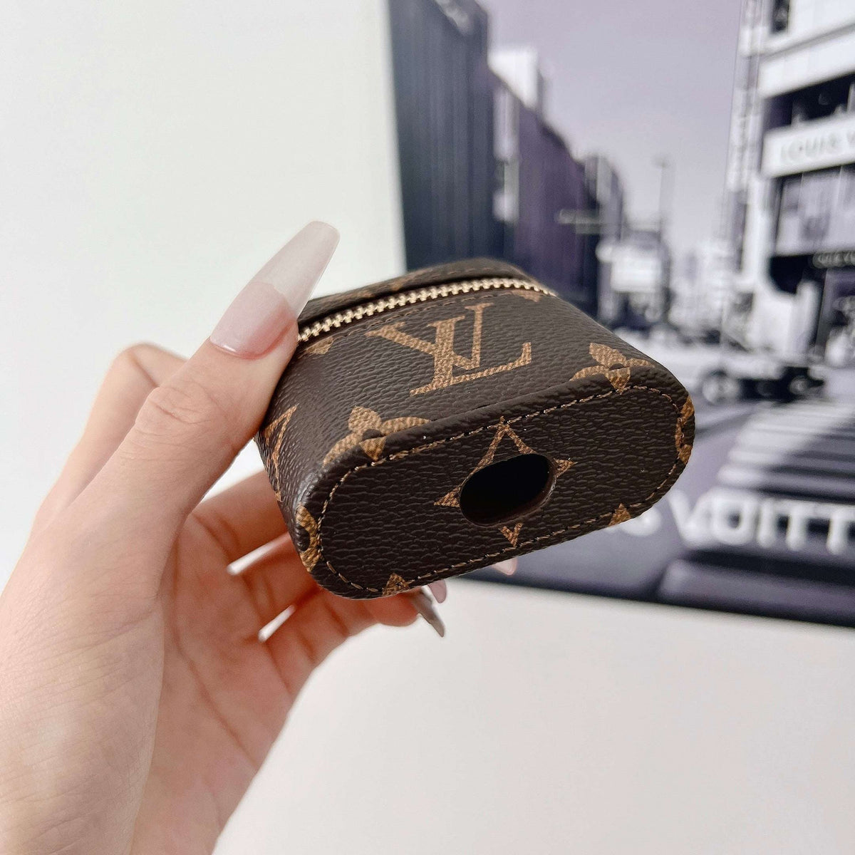 Premium Leather Monogram AirPods Cases