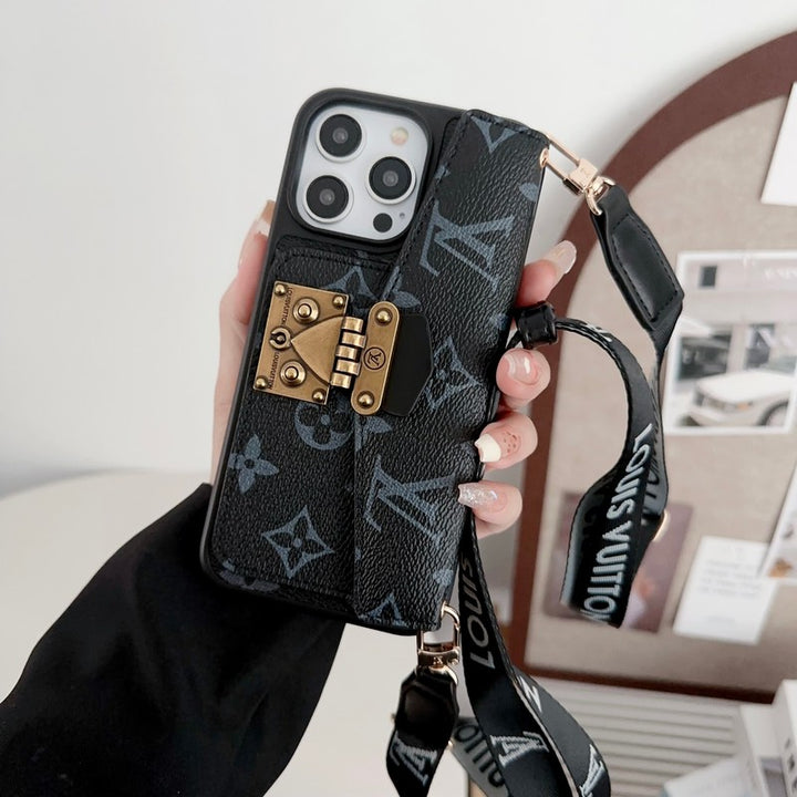 LUXURY LOCK CARD BAG CROSSBODY CHAIN IPHONE CASE Roxy New 2