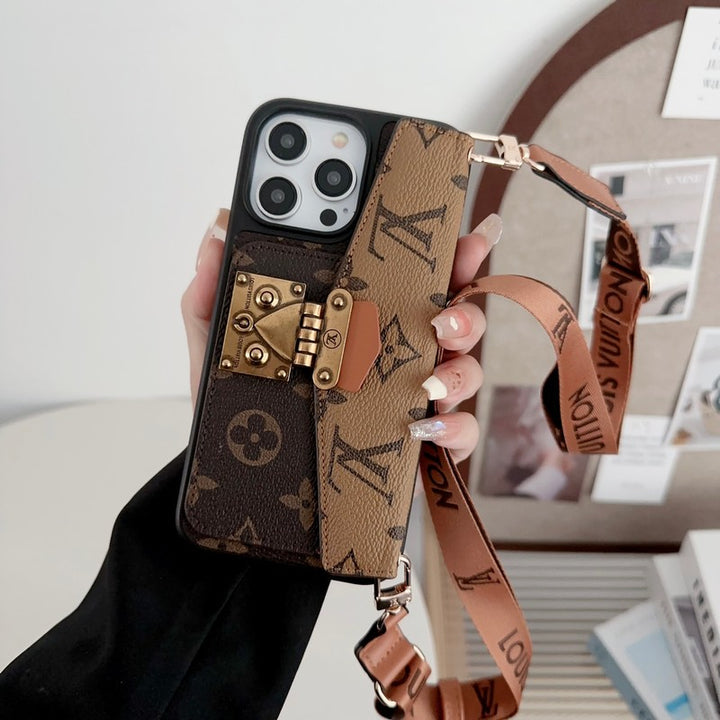 LUXURY LOCK CARD BAG CROSSBODY CHAIN IPHONE CASE Roxy New 2
