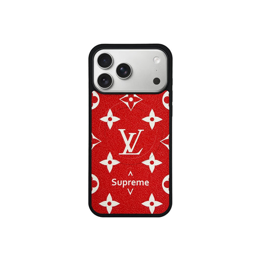LV Red Monogram MagSafe Case for iPhone 12-17 Series