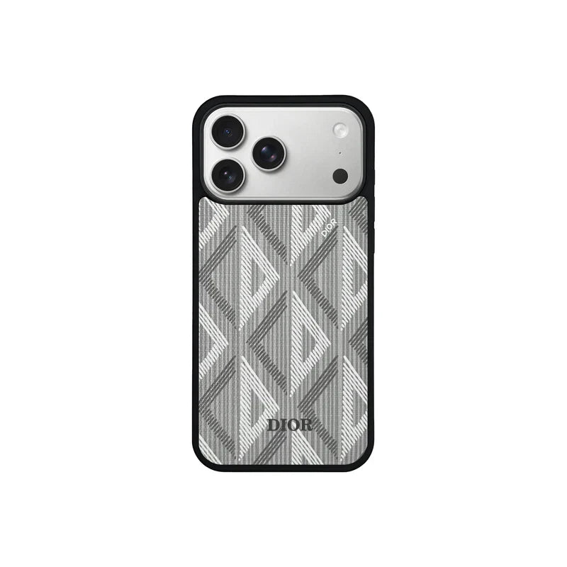 Luxury Woven Monogram & Geometric Slim Case for iPhone 12-17 Series