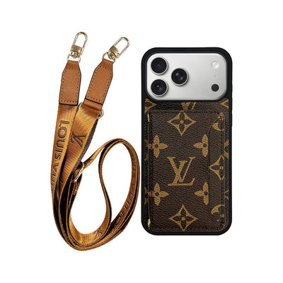 Monogram LV Leather Phone Case For iPhone 13-17 Series