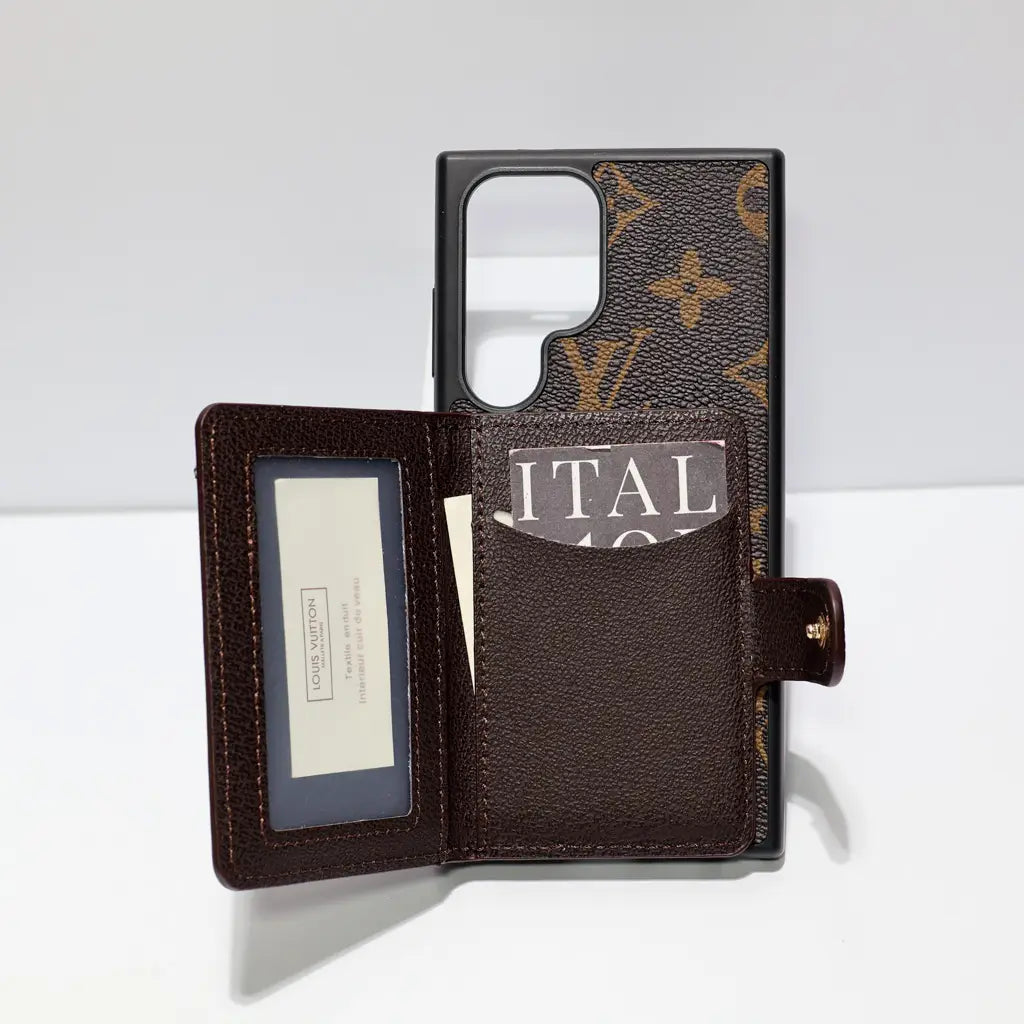 Leather Louis Vuitton Designer Wallet Phone Case for Samsung Galaxy S22-26 Series