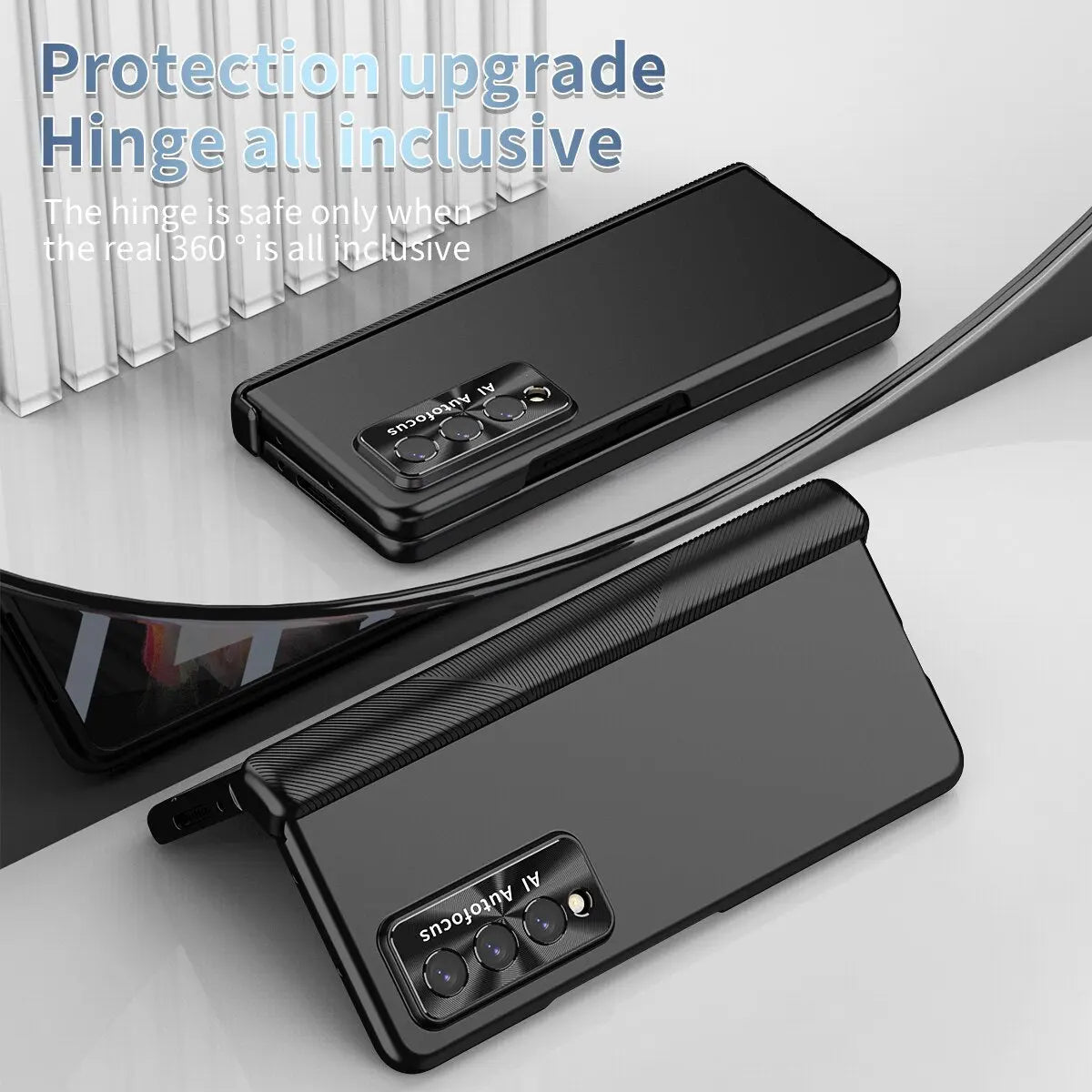 For Samsung Galaxy Z Fold4 /Fold 3 Anti-Scratch Full Body Protection Case Pen Holder Tempered Glass Film - theroxymob