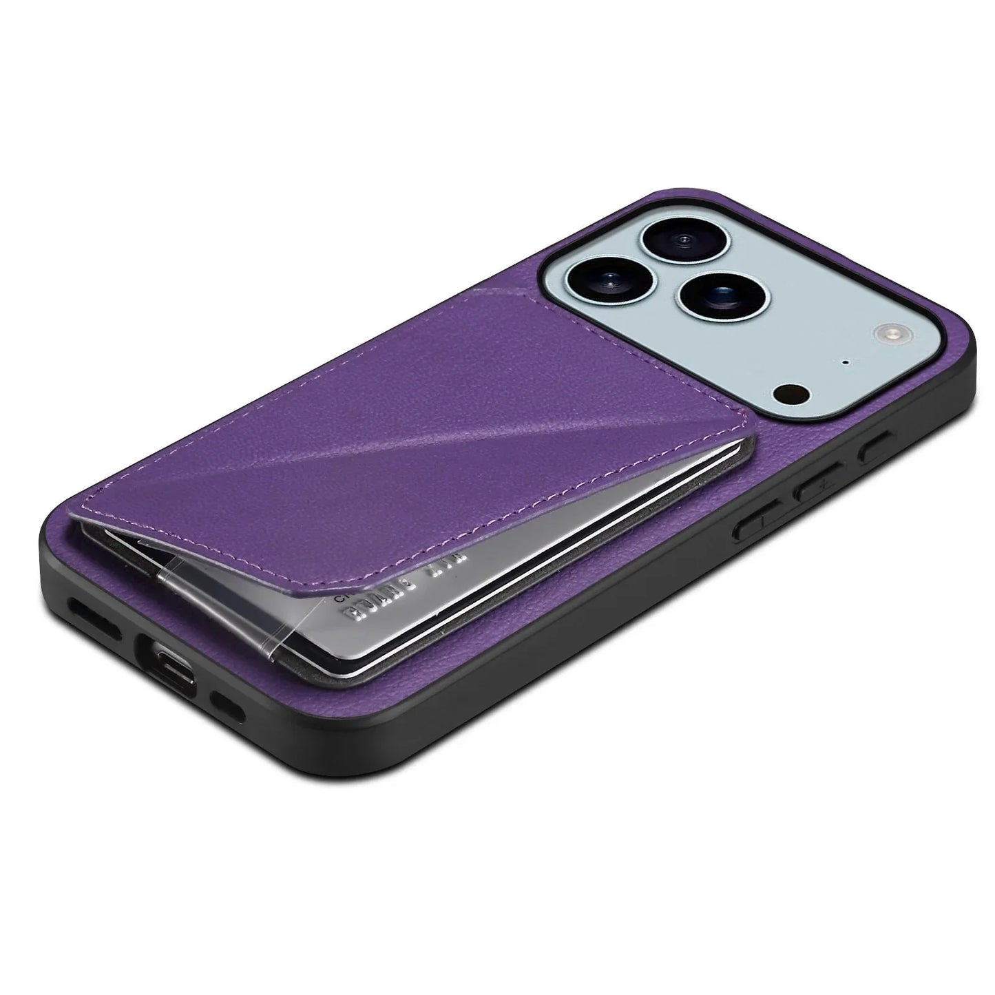 Leather Phone Case Invisible Bracket Card Holder For Cover For iPhone 17/ 16/ 15/ 14 THEROXYMOB
