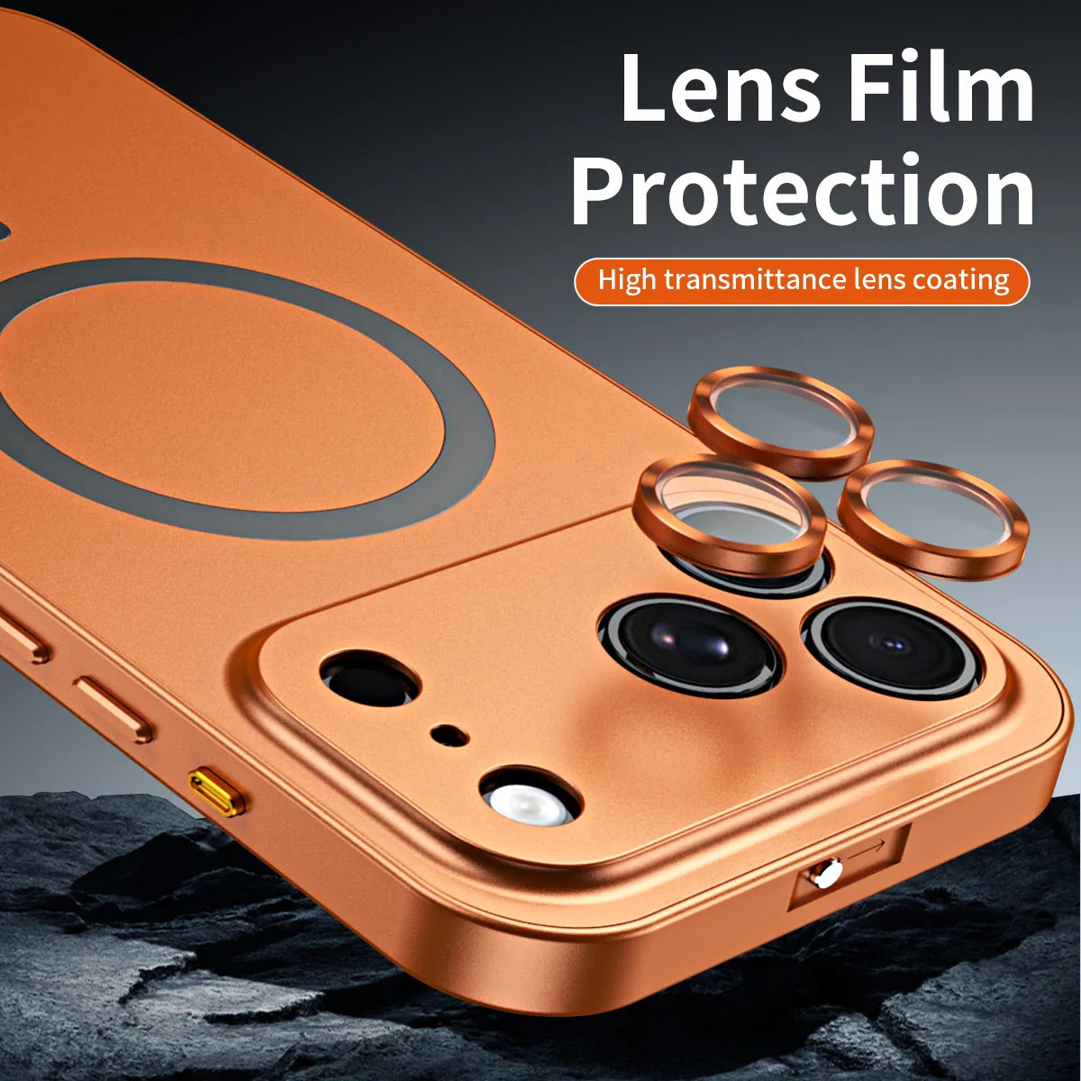 Luxurious Aluminium Magnetic Phone Case Lens Glass Protective For iPhone 12-17
