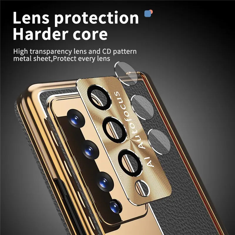 For Samsung Galaxy Z Fold 4 Camera protection Holder Case Leather Bracket Full Protection - theroxymob