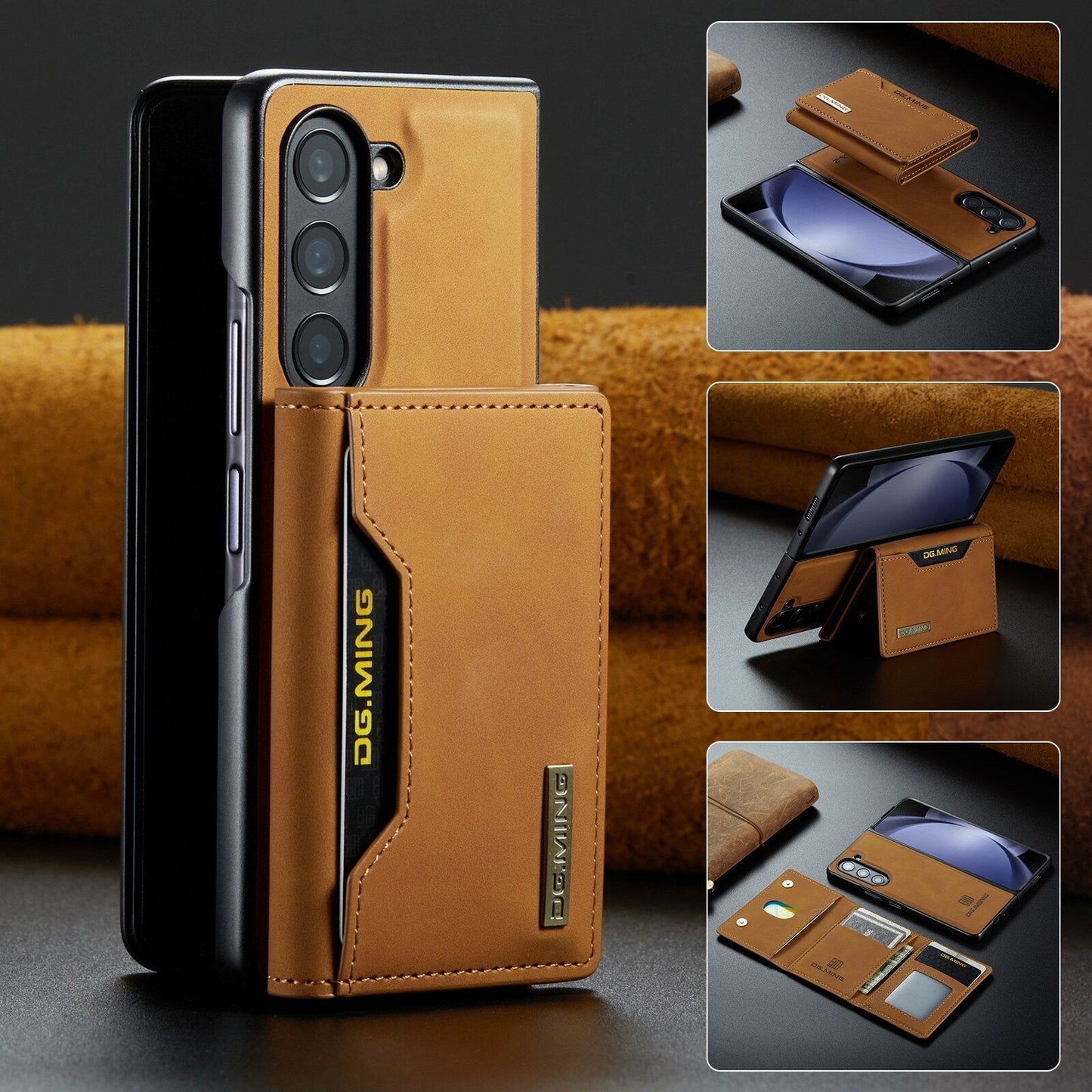 2 in 1 Removable Cards Bag Wallet Leather Case for Samsung Galaxy Z Fold5 Fold4 Magnetic Pocket Purse Stand Cover CaseSpot