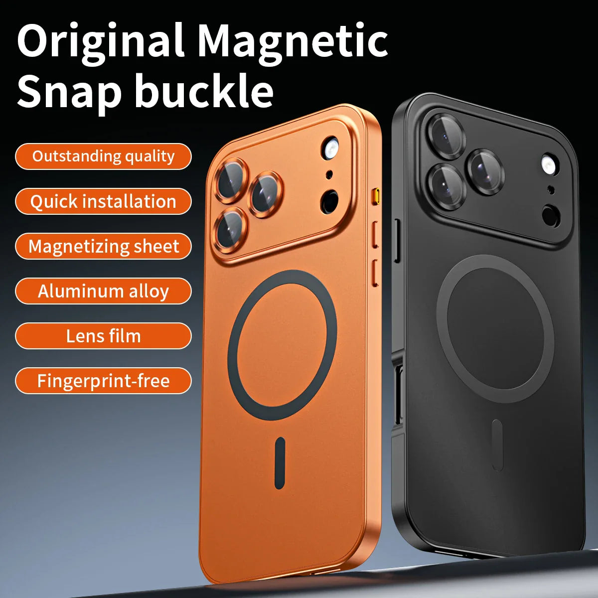 Luxurious Aluminium Magnetic Phone Case Lens Glass Protective For iPhone 12-17