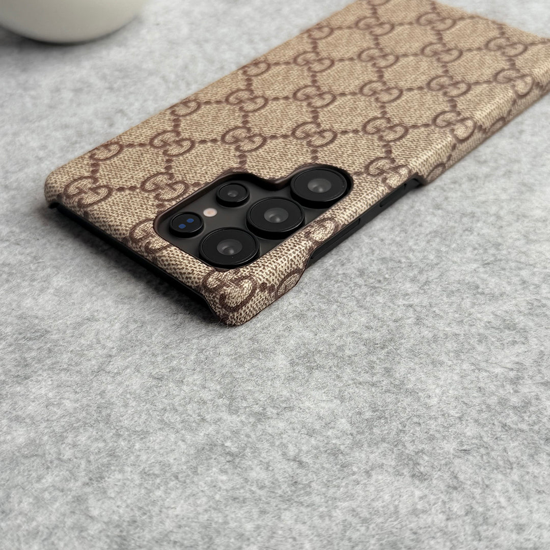 Luxury GG Monogram Slim Case for Samsung Galaxy S22-S25 Series