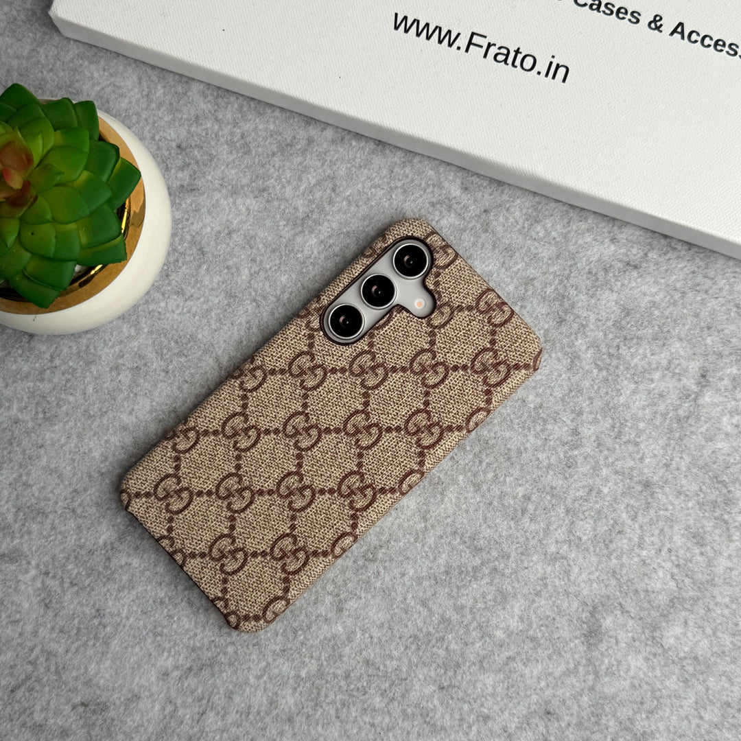 Luxury GG Monogram Slim Case for Samsung Galaxy S22-S25 Series