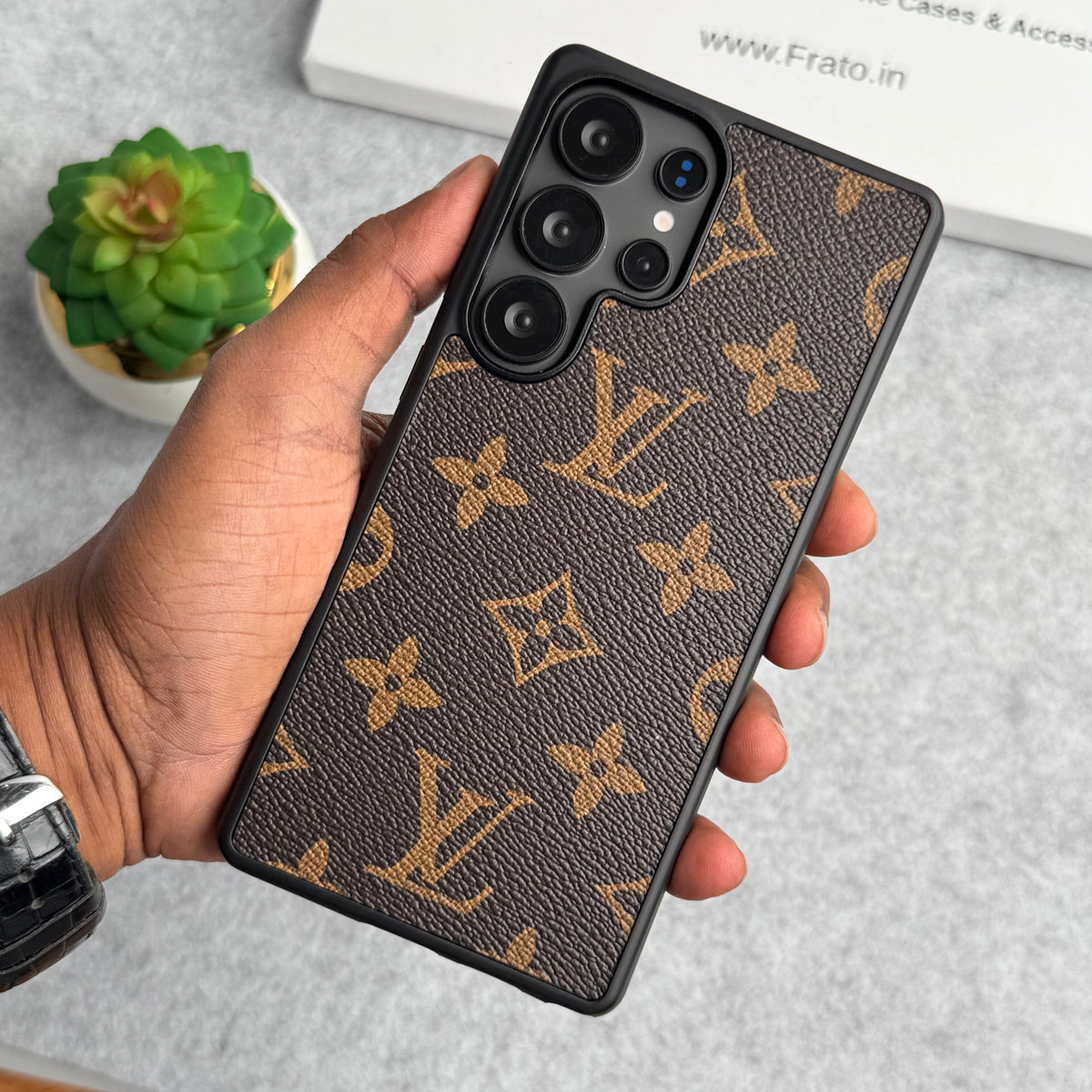 Luxury LV Style PU Leather Case for Samsung Galaxy S22-S26 Series