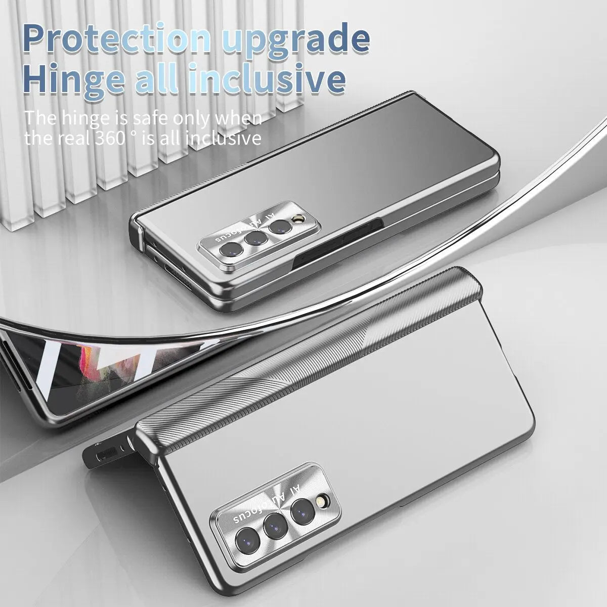 For Samsung Galaxy Z Fold4 /Fold 3 Anti-Scratch Full Body Protection Case Pen Holder Tempered Glass Film - theroxymob