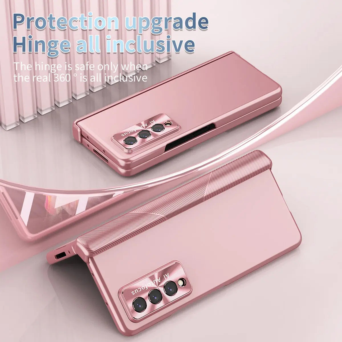 For Samsung Galaxy Z Fold4 /Fold 3 Anti-Scratch Full Body Protection Case Pen Holder Tempered Glass Film - theroxymob