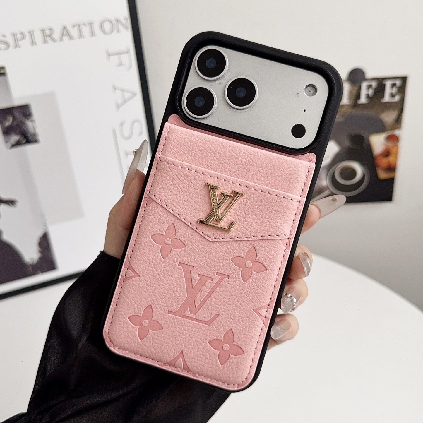 Louis V Card Holder Case For iPhone 12-17