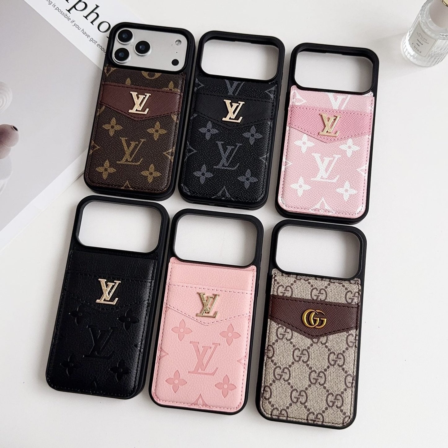 Louis V Card Holder Case For iPhone 12-17